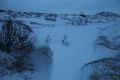 Expedition auf Sommarøy - Etwa 2 Meter tiefe Schneewehe....